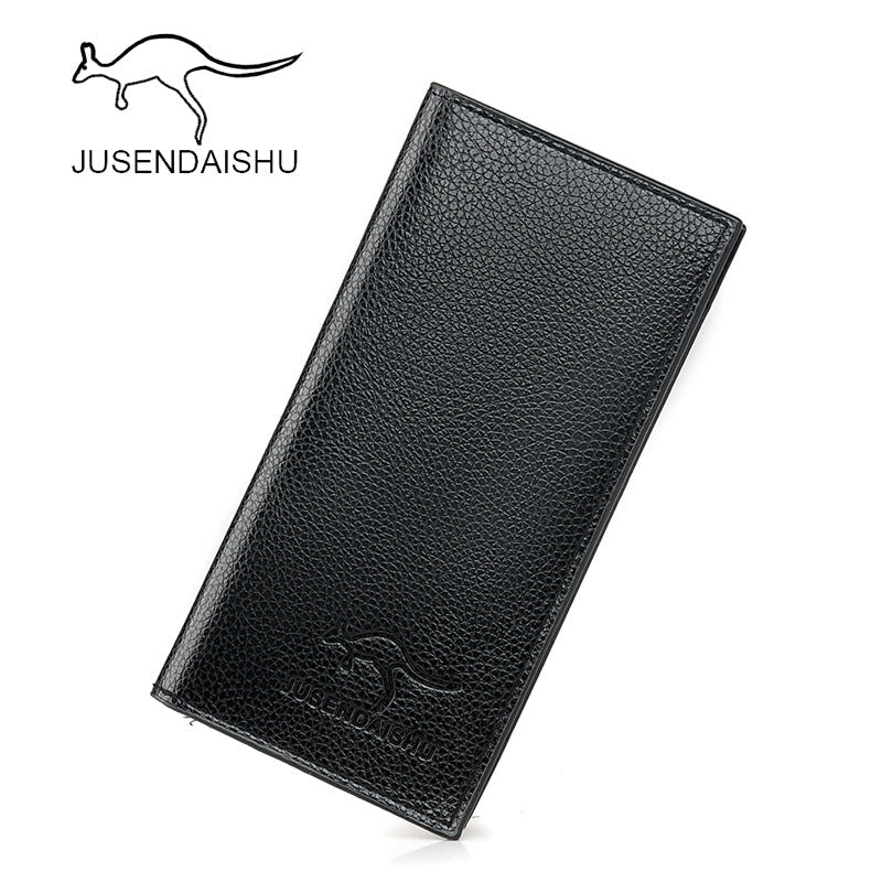 Jusen Kangaroo long wallet men's wallet PU men's wallet clutch bag leather bag long wallet men wallet 