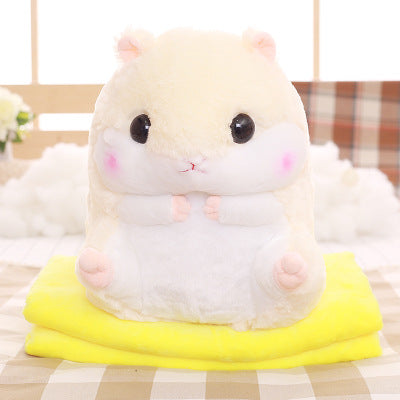 Hamster doll hand cover pillow blanket three in one plush toy multi-purpose car pillow Children's Day gift