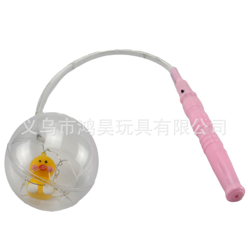 New cartoon luminous portable ball transparent flash portable lantern three-speed multiple stall square toys