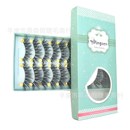 Pingdu eyelash manufacturer DINGSEN eyelashes 3D three-dimensional eyelashes thick eyelashes 10 pairs 0.07 material multi-layer