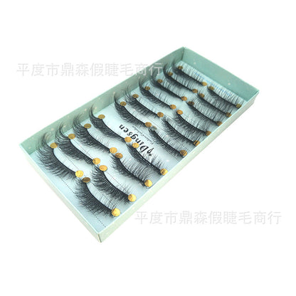 Pingdu eyelash manufacturer DINGSEN eyelashes 3D three-dimensional eyelashes thick eyelashes 10 pairs 0.07 material multi-layer