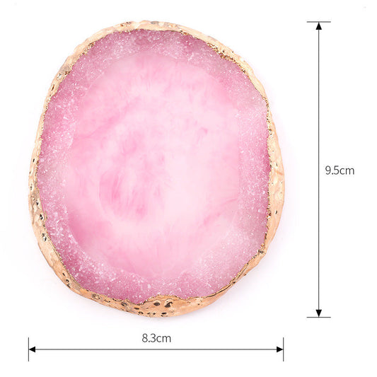 跨境爆款美甲玛瑙调色盘金边树脂水晶玛瑙彩绘调色板甲片展示工具
