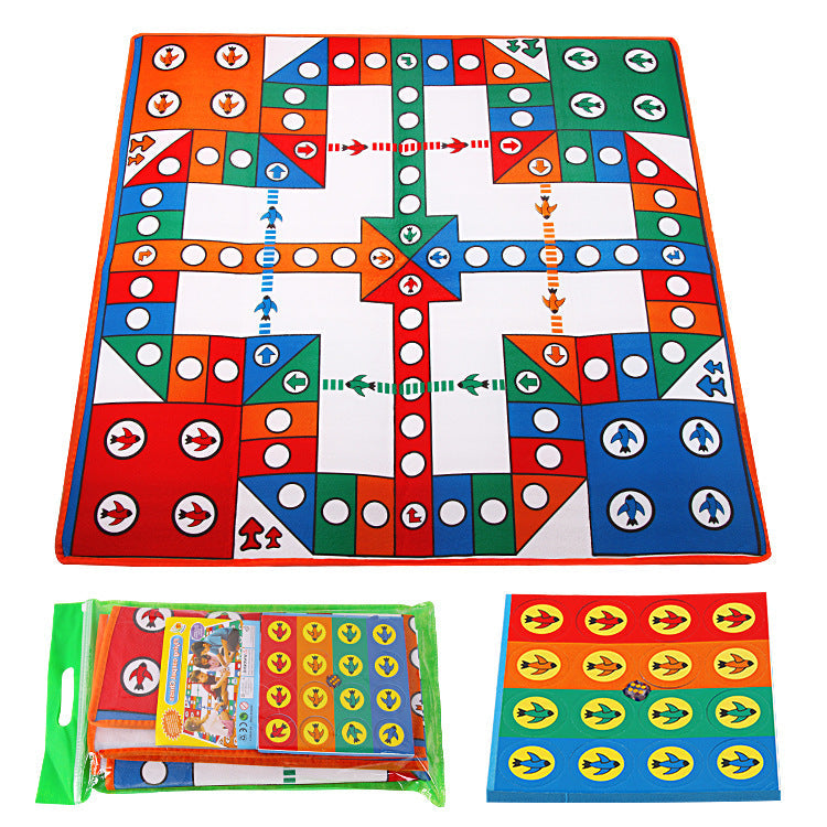 Children's flying chess carpet 82CM large portable bag PE cotton baby crawling mat game chess set foreign trade 