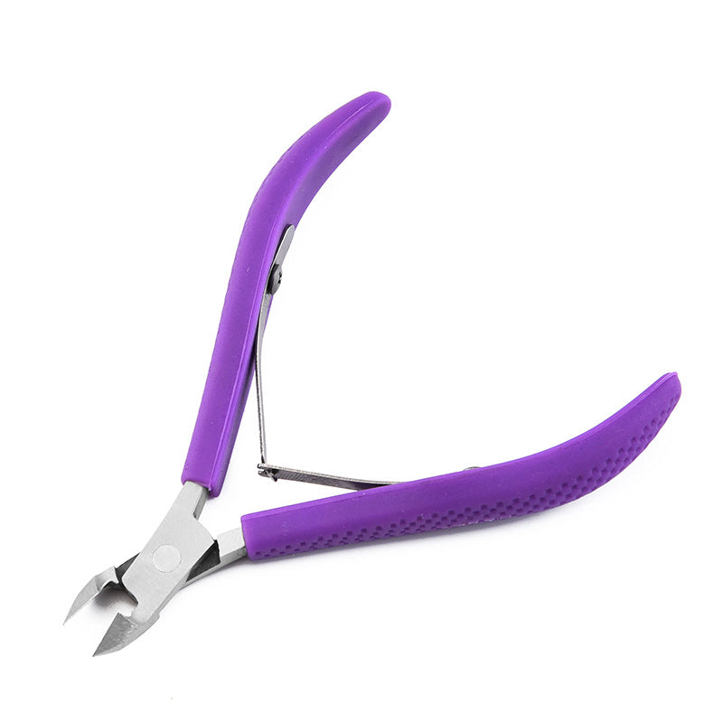 Manufacturers wholesale cuticle pliers stainless steel silicone handle nail scissors new nail salon cuticle scissors nail scissors