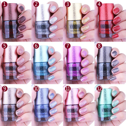 New style bright golden sand nail polish environmentally friendly non-peelable gradient long-lasting non-fading 12ML nail crystal sand wholesale