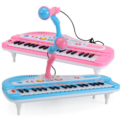 Children's mini electronic keyboard 37 keys multi-function piano percussion with microphone baby early education musical instrument