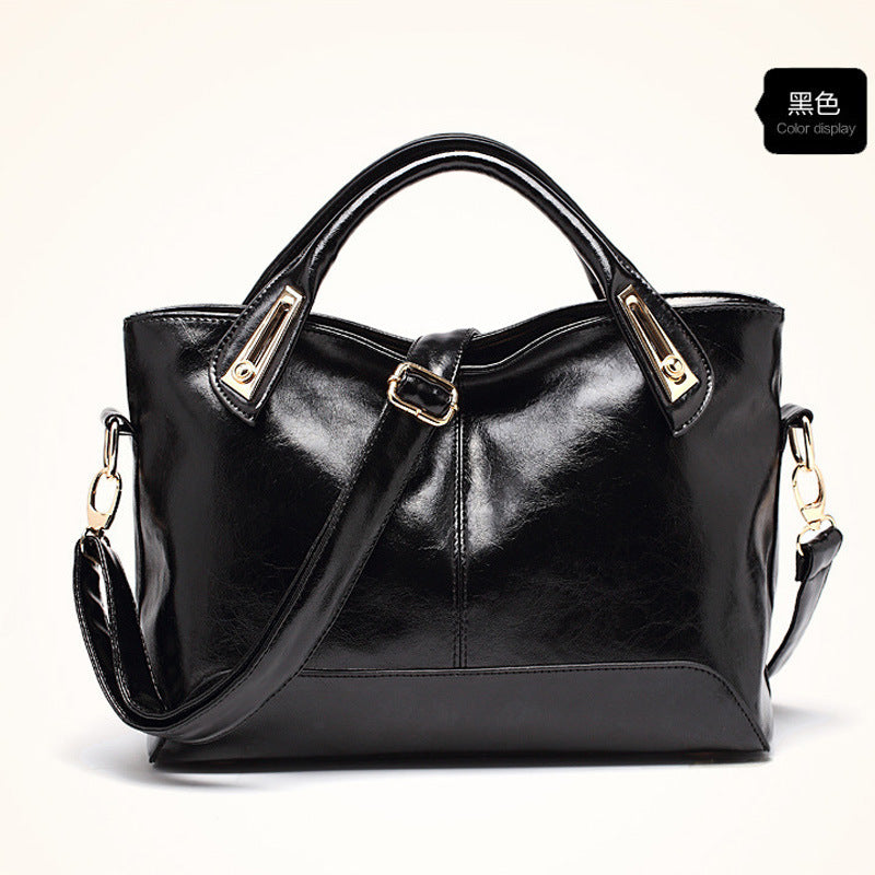 Women's bags 21 new fashion simple women's bags wax leather women's shoulder messenger handbags wholesale ladies leather bags 