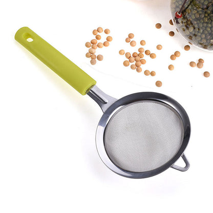 Kitchen gadgets soybean milk filter handheld flour sieve kitchen filter oil filter egg scooper spot