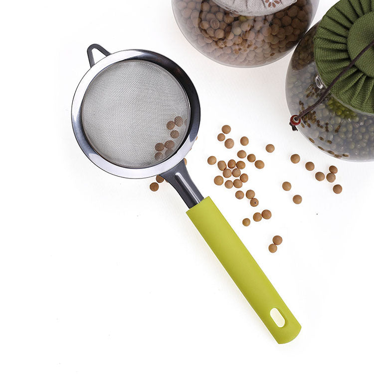 Kitchen gadgets soybean milk filter handheld flour sieve kitchen filter oil filter egg scooper spot