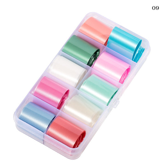 Zhifei laser starry sky paper 2.5*100cm 10 color set nail art starry sky candy nail art starry sky transfer paper