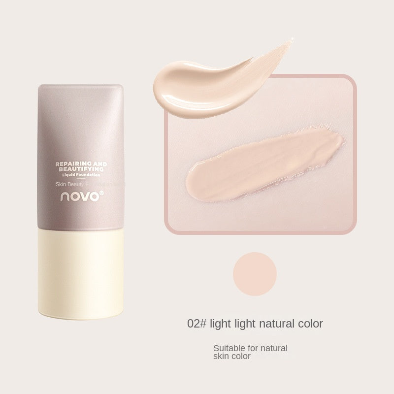 Makeup NOVO Beauty Cream Skin Nourishing New Liquid Foundation Concealer Moisturizing Oil ជាប់បានយូរ ប្រឆាំងញើស មិនរលុប 