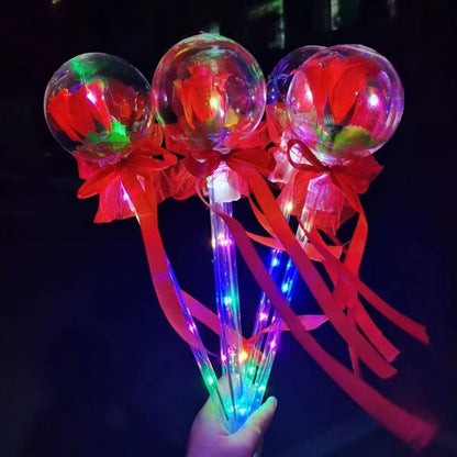 Valentine's Day flash rose ball ball TikTok same style fairy stick children's luminous toy Valentine's Day stall star ball