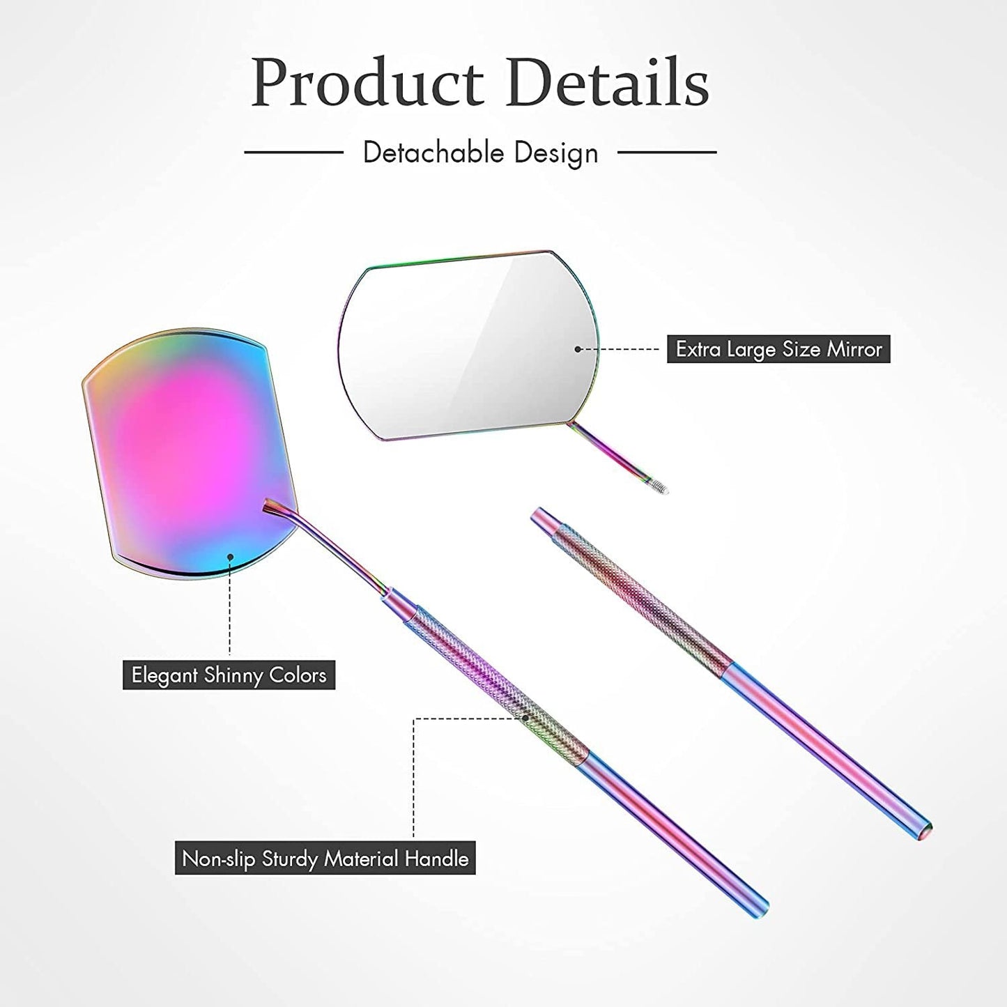 Cross-border premium makeup mirror, patented eyelash inspection mirror, handheld beauty products, detachable eyelash tools