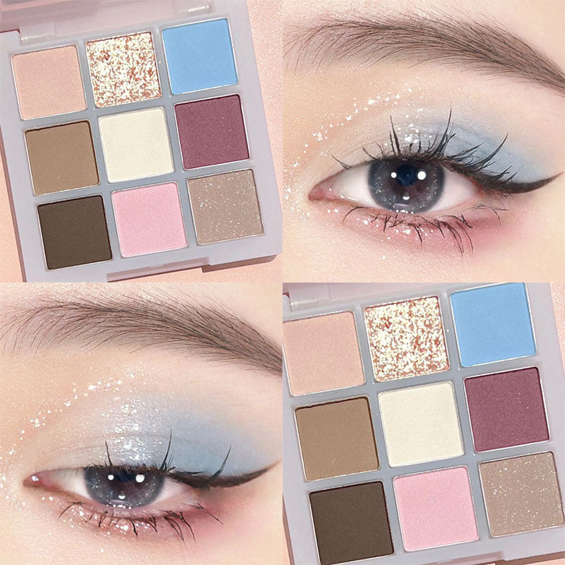 DIKALU nine-color eyeshadow city cold and warm palette pearlescent matte acrylic transparent nine-square eyeshadow land cross-border