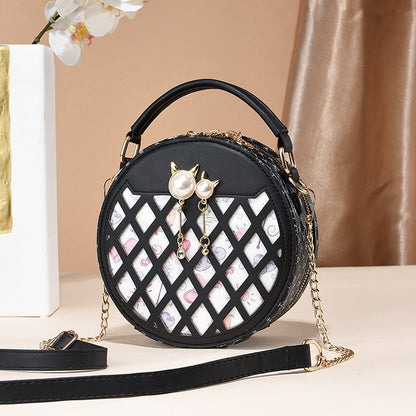 2024 autumn and winter bags for women new casual mobile phone bags crossbody small round bags for women trendy fashion sweet chain bags 