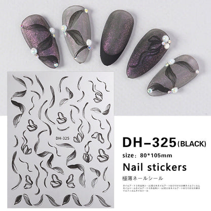 Pure desire style net red silk ribbon nail stickers gentle ballet ribbon adhesive stickers