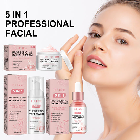 EELHOE 5-in-1 facial care សំអាតថ្នមៗ ផ្តល់សំណើម និងផ្តល់សំណើមដល់ស្បែកមុខ ជួសជុលភាពជ្រីវជ្រួញ ភ្លឺ និងតឹងណែន 