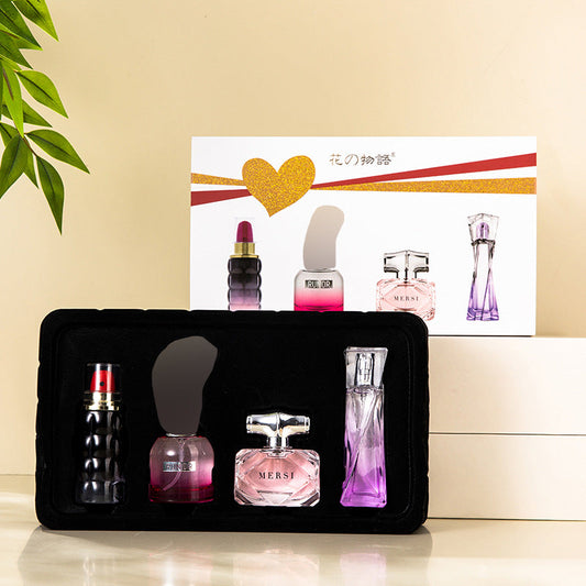 Flower Story new perfume women's set gift box four-piece set fresh and long-lasting light fragrance live broadcast one piece dropshipping 