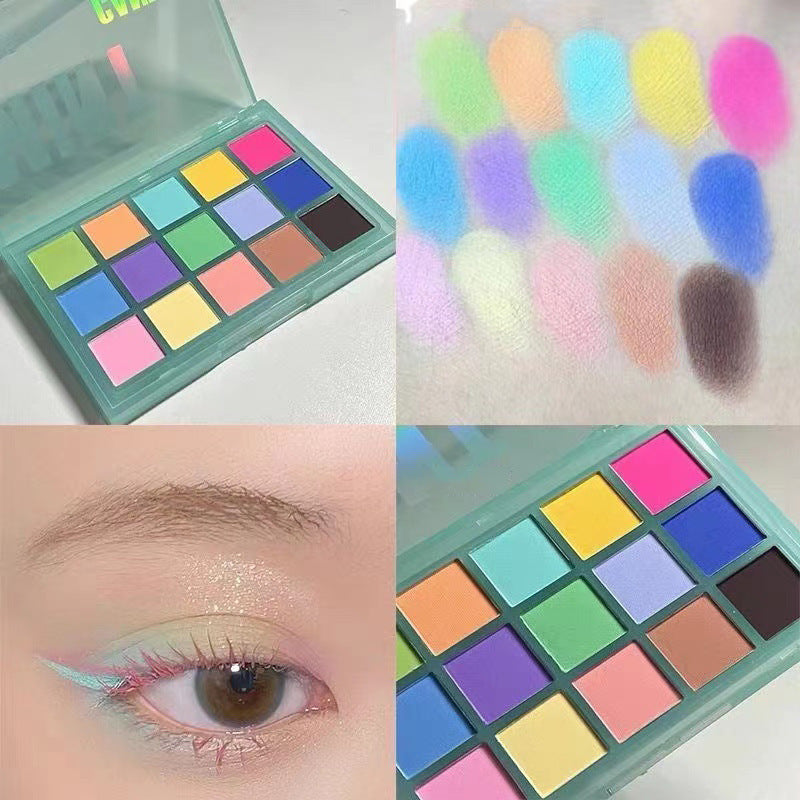 MYHO 15-color dreamy macaron eyeshadow palette pearlescent matte not easy to smudge colorful eyeshadow foreign trade cross-border makeup