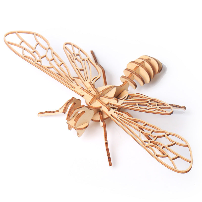 Wooden multiple insect 3D jigsaw puzzle toys children's advanced educational toys creative assembly model