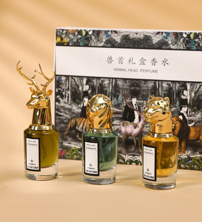 WARMKISS animal head gift box elk lion tiger head perfume for men and women cross-border live broadcast one piece drop shipping to Vietnam