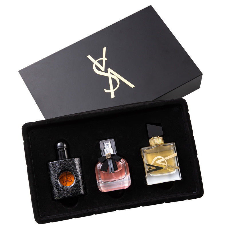 Flower Story Women's Perfume Gift Box Set Liberty Water Black Opium Reverse Paris Perfume Three-piece Set Wholesale 