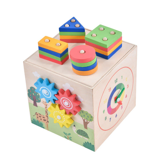 Children's educational three-dimensional shape classification intelligence box early education enlightenment building blocks matching fun multifunctional wooden toys