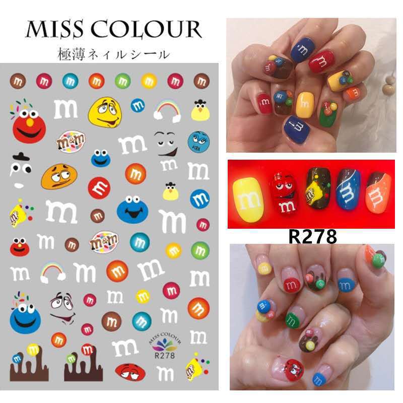 Hyuna's same style nail art nail stickers fruit stickers summer colorful cute 3D jewelry stickers small fresh plants