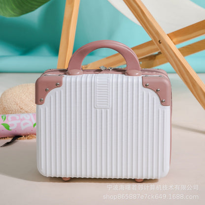 Mini student storage makeup suitcase small female light boarding 14 inch box portable simple large capacity 