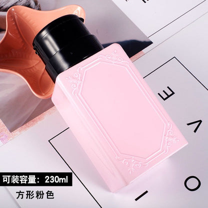 Japanese-style nail art press bottle empty bottle cleaning liquid lotion portable hot stamping high transparent bottle nail shop dedicated