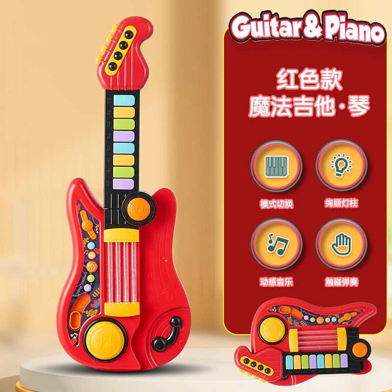 Cross-border children's electric music guitar toy multifunctional foldable creative bass musical instrument wholesale CPC foreign trade