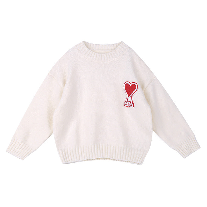 [Clearance Sale] Children's Thick Sweater Boys and Girls Baby Sheep Wool Heart Knitted Pullover Trendy