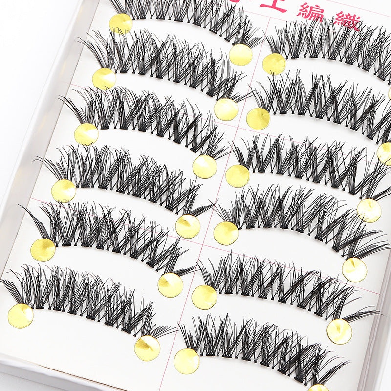 Dingsen cross-border supply false eyelashes factory COS little devil eyelashes 10 pairs of handmade eyelashes natural