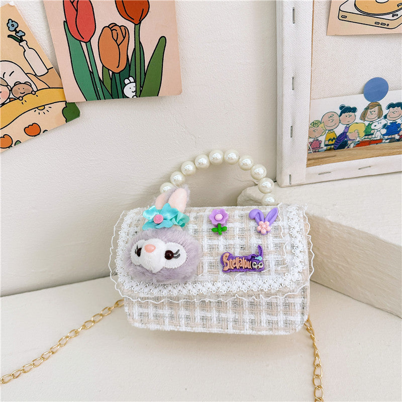 New Style Princess Pearl Portable Coin Purse Fashion Chain Children's Shoulder Bag Cartoon Cute Coin Bag