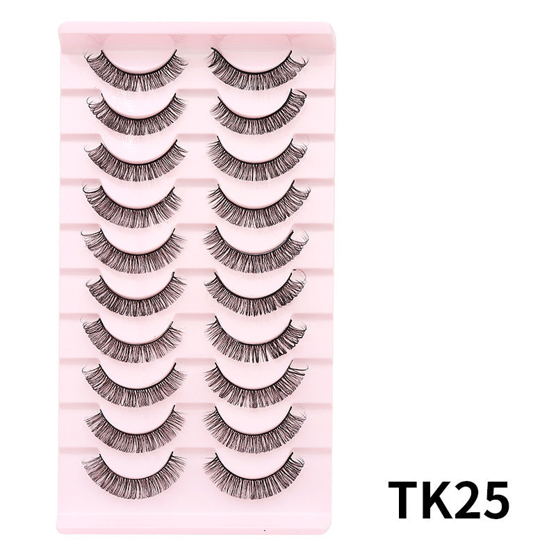 DINGSEN false eyelashes factory cross-border stable supply 10 pairs of DD holiday eyelashes Russian curling set