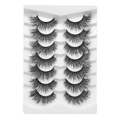 Dingsen false eyelashes factory cross-border stable supply 7 pairs of false eyelashes DSD series short fried hair