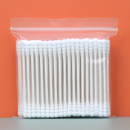 Wholesale beauty makeup auxiliary tools double-headed color disposable paper shaft cotton swabs multi-purpose bag 100/bag