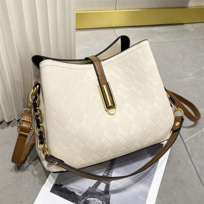 2024 women's bag rhombus large capacity handbag shoulder messenger bag tote bag daily texture autumn and winter one piece wholesale new 