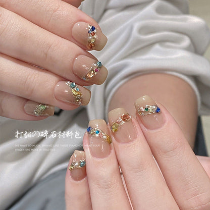 Japanese Maya same style round beads gravel nail accessories wholesale Baroque treasure box pearl small diamond retro material package