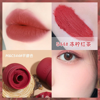 NOVO light silky milk pot lip mud velvet matte lip andថ្ពាល់ ប្រើបានពីរ ធន់នឹងទឹក មិនងាយប្រេះ សិស្សានុសិស្ស តម្លៃសមរម្យ ក្រែមលាបមាត់