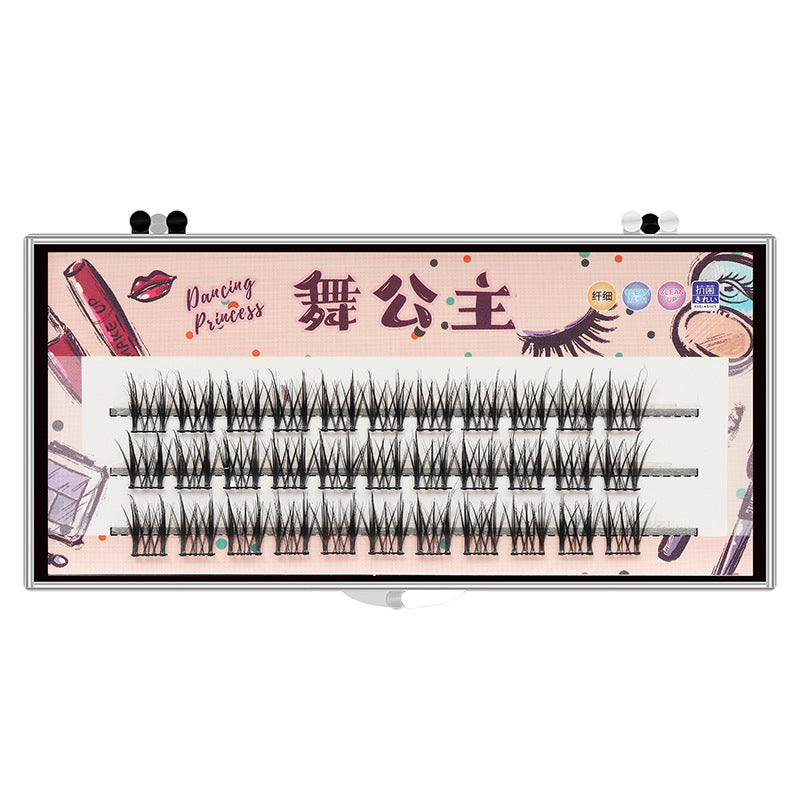 Dingsen cross-border false eyelashes factory Gemini grafted eyelashes three rows of five rows of segmented COS eyelashes