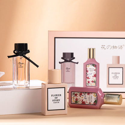 Flower Story Flower Joy Dream Women's Perfume Three-piece Set Men's Fresh and Long-lasting Light Fragrance Douyin Live Broadcast Hot Selling 