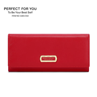 perfect for you new style ladies wallet long simple PU high-grade coin purse tri-fold clutch bag 