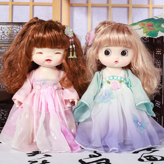 29cm ancient style vinyl doll Yade Barbie doll girl birthday gift Hanfu style gift box