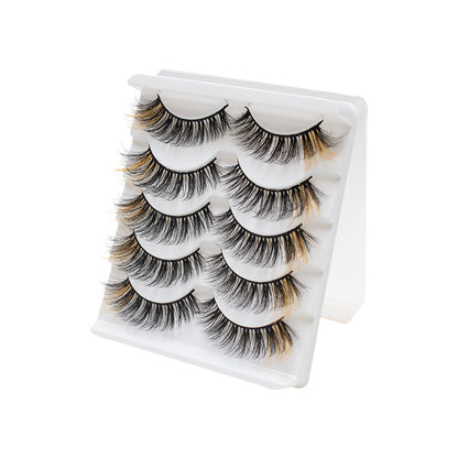 DINGSEN cross-border source factory 5 pairs of 5D color false eyelashes set three-dimensional curling versatile mixed eyelashes