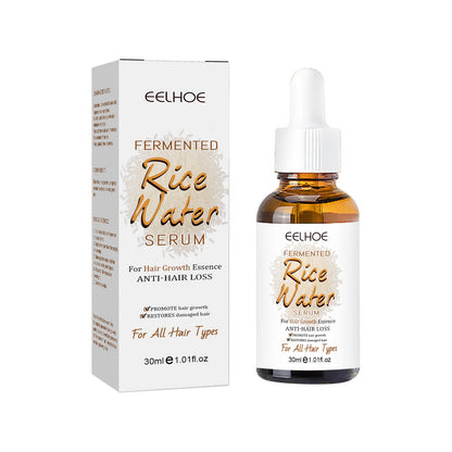 EELHOE rice water hair essential oil improves dry and frizzy hair, nourishes hair, repairs hair damage caused by perming and dyeing 