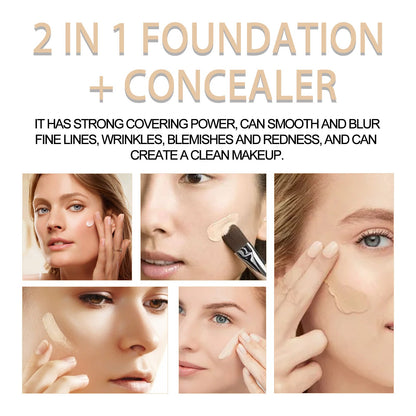 EELHOE double-end concealer, ជាប់បានយូរ, មានសំណើម, ភ្លឺដោយធម្មជាតិ, បិទបាំងស្នាមនិងស្នាមមុន, ផ្តល់សំណើមដល់ការ concealer ចុងពីរ 