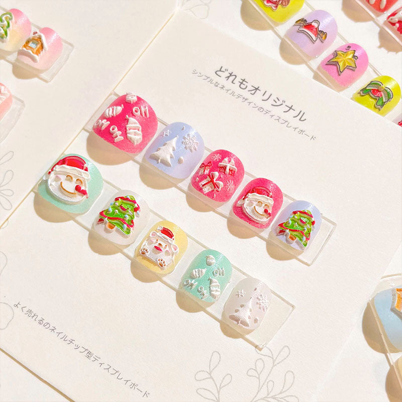 Children's nail stickers girls wear nails self-adhesive nail stickers cartoon cute princess false nail pieces embossed nail pieces