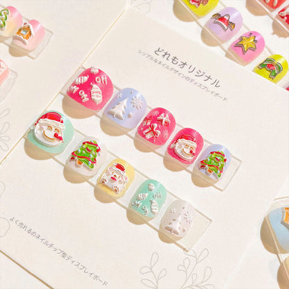 Children's nail stickers girls wear nails self-adhesive nail stickers cartoon cute princess false nail pieces embossed nail pieces