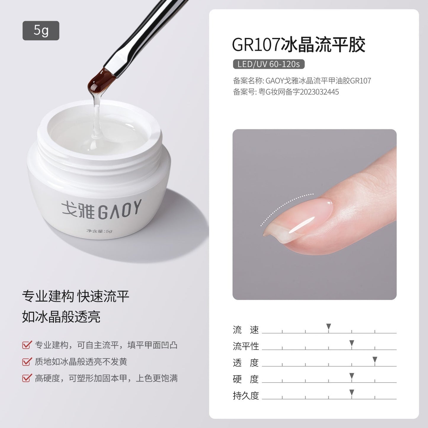 Gaoy Goya Japanese canned construction base glue seal layer adhesive diamond reinforcement extension light therapy shape halo glue functional glue